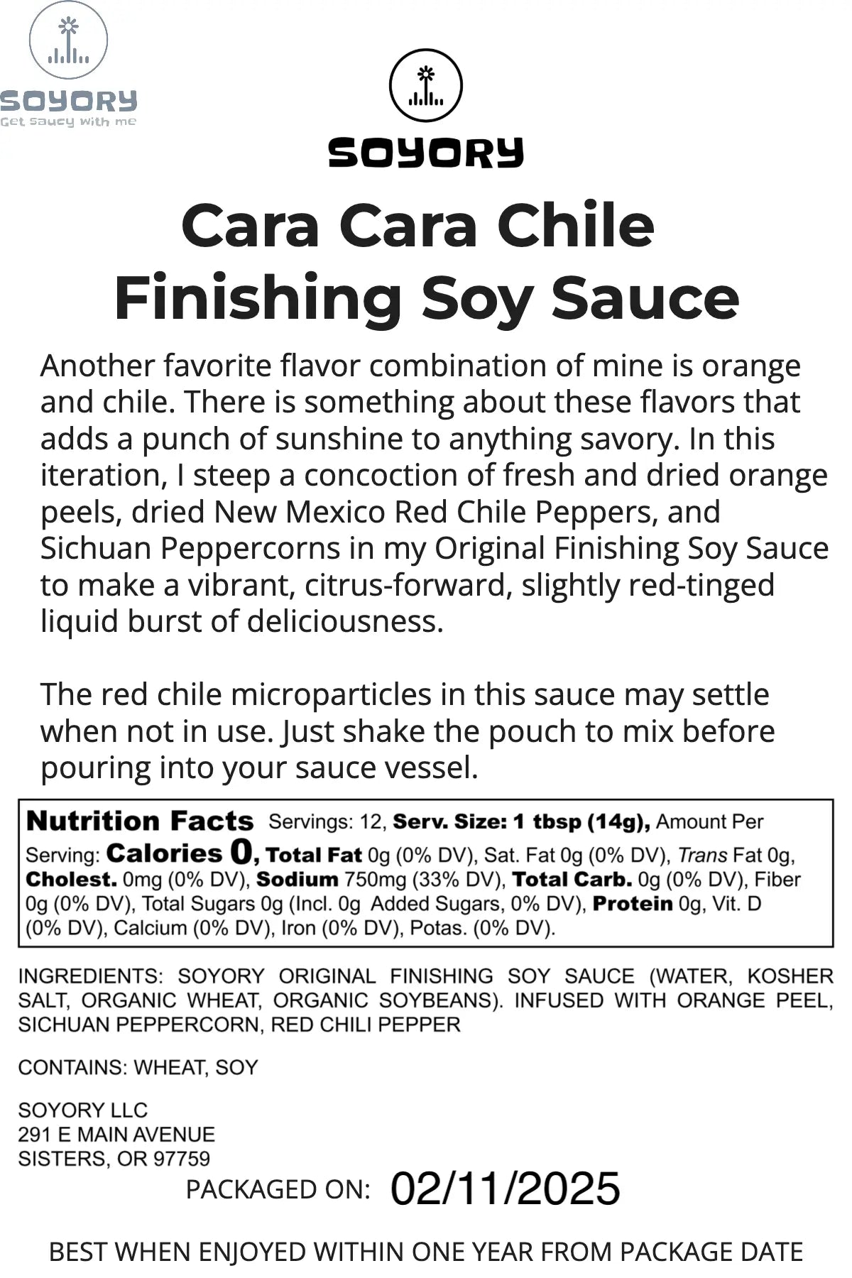 Cara Cara Chile Finishing Soy Sauce - 2025 soyory