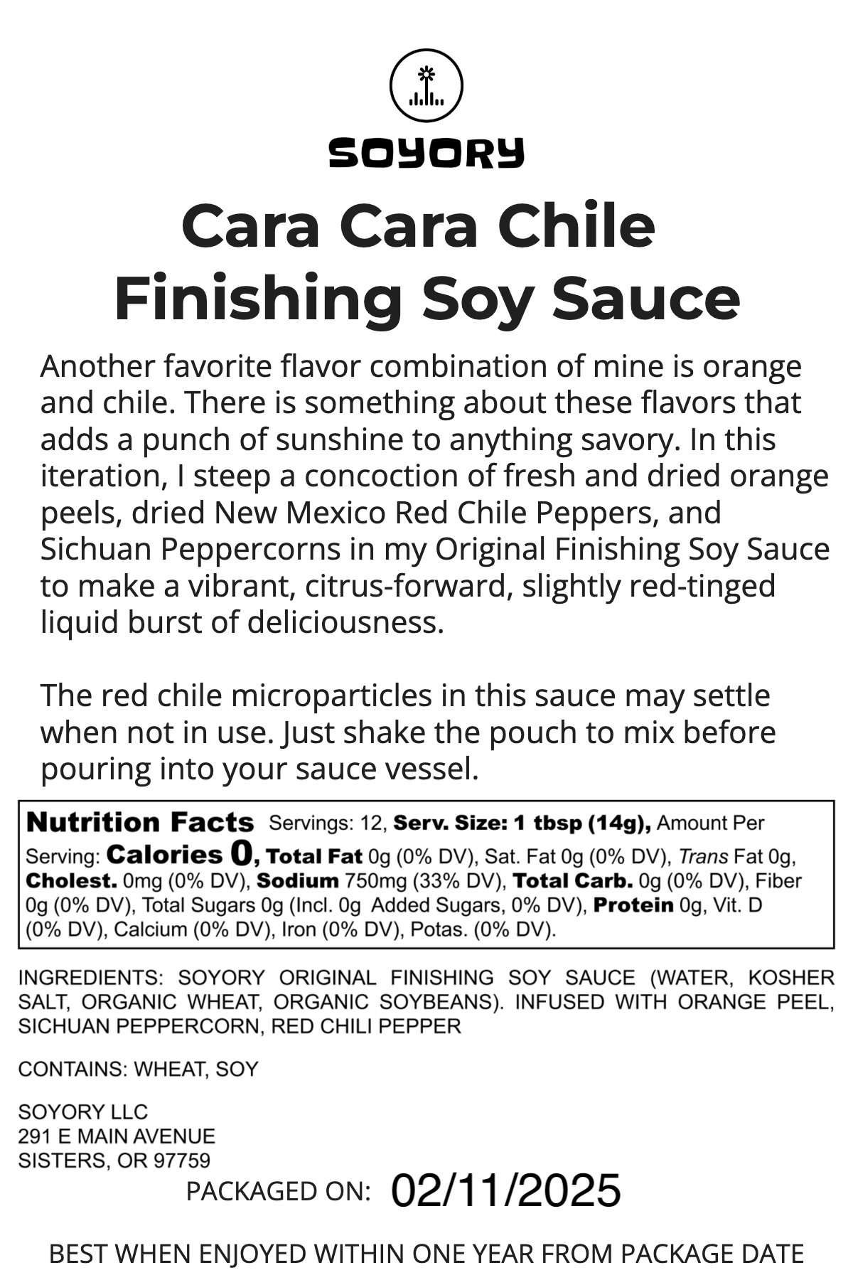 Cara Cara Chile Finishing Soy Sauce - 2025