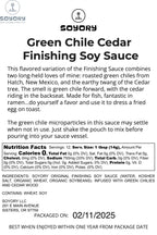 Green Chile Cedar Finishing Soy Sauce - 2025 - SoyOry
